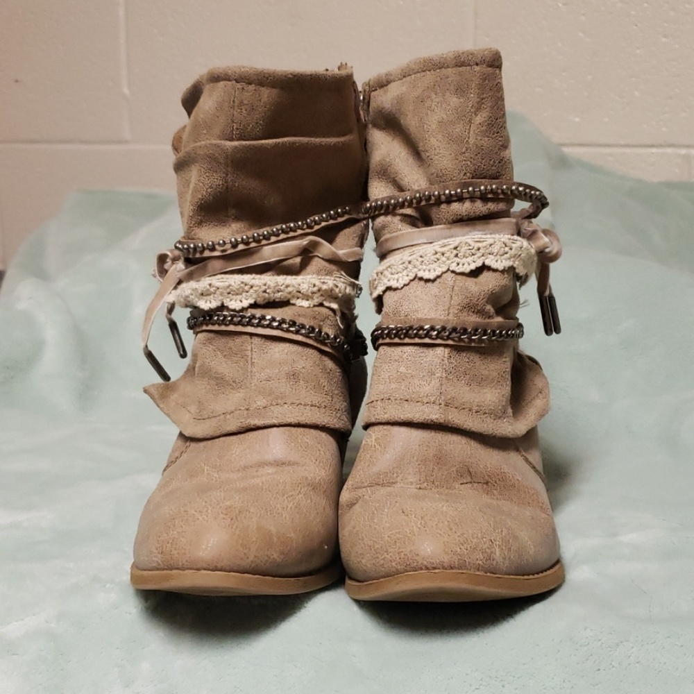 Brown Booties 2.5 inch heel